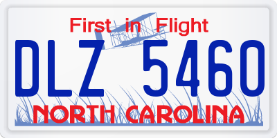 NC license plate DLZ5460