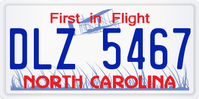 NC license plate DLZ5467