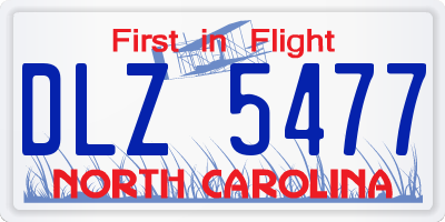 NC license plate DLZ5477