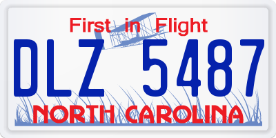 NC license plate DLZ5487