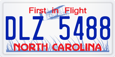 NC license plate DLZ5488