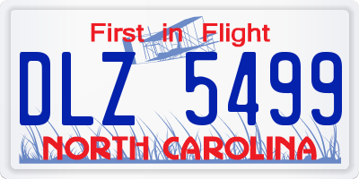 NC license plate DLZ5499