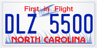 NC license plate DLZ5500