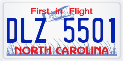 NC license plate DLZ5501