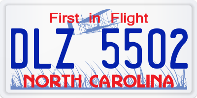 NC license plate DLZ5502