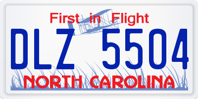NC license plate DLZ5504