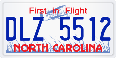 NC license plate DLZ5512