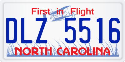 NC license plate DLZ5516