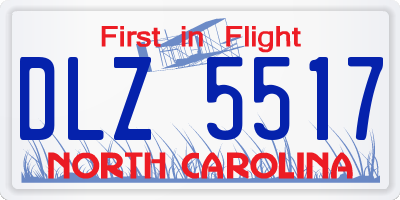NC license plate DLZ5517