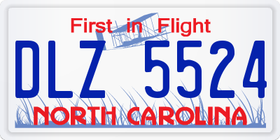 NC license plate DLZ5524