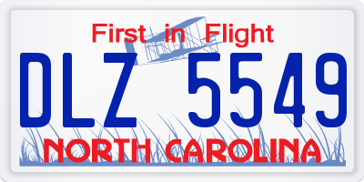 NC license plate DLZ5549