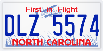 NC license plate DLZ5574