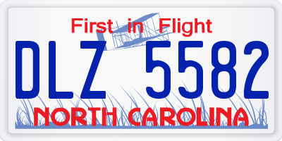 NC license plate DLZ5582