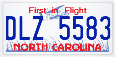 NC license plate DLZ5583