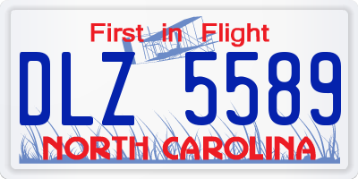NC license plate DLZ5589