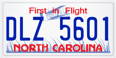 NC license plate DLZ5601