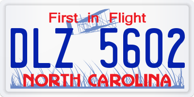 NC license plate DLZ5602