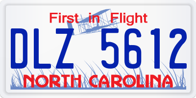 NC license plate DLZ5612