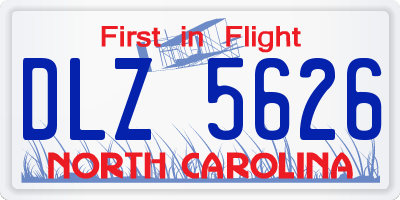 NC license plate DLZ5626