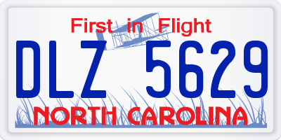 NC license plate DLZ5629