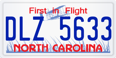 NC license plate DLZ5633