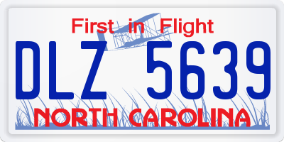 NC license plate DLZ5639