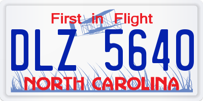 NC license plate DLZ5640