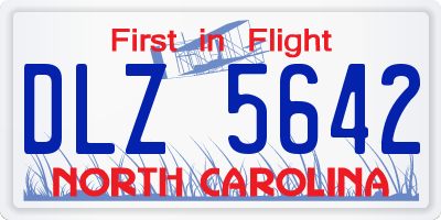 NC license plate DLZ5642