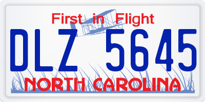 NC license plate DLZ5645