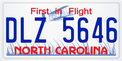 NC license plate DLZ5646