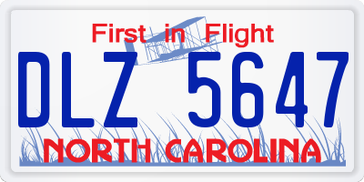 NC license plate DLZ5647