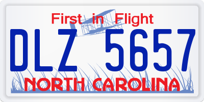 NC license plate DLZ5657
