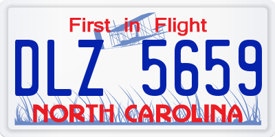 NC license plate DLZ5659
