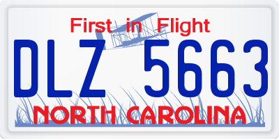 NC license plate DLZ5663
