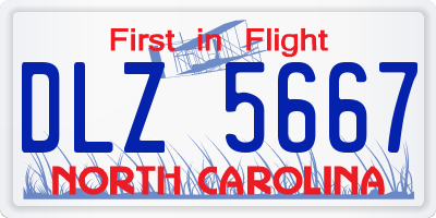 NC license plate DLZ5667