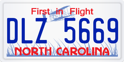 NC license plate DLZ5669
