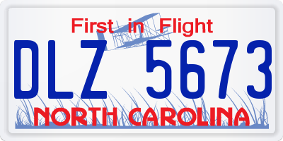 NC license plate DLZ5673