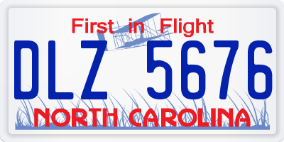 NC license plate DLZ5676