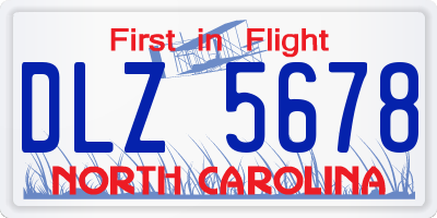 NC license plate DLZ5678