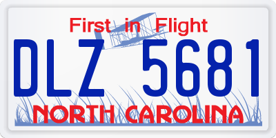 NC license plate DLZ5681