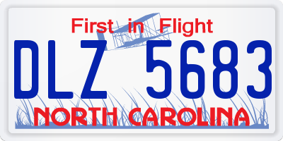 NC license plate DLZ5683
