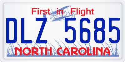NC license plate DLZ5685