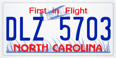 NC license plate DLZ5703