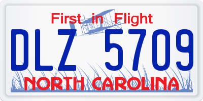 NC license plate DLZ5709