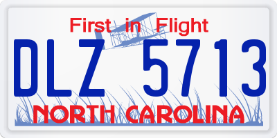 NC license plate DLZ5713