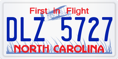 NC license plate DLZ5727