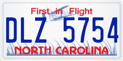 NC license plate DLZ5754