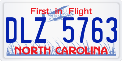 NC license plate DLZ5763