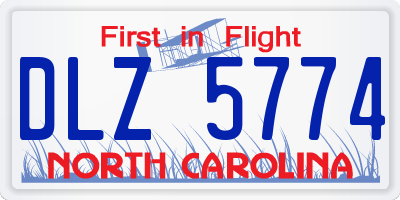 NC license plate DLZ5774