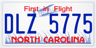 NC license plate DLZ5775
